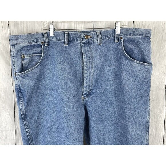Wrangler Men's 48 x 30 Straight Leg Blue Jeans - Picture 7 of 9